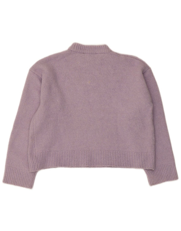 Damski sweter Zara Crop Oversize z golfem UK 10 Small Purple