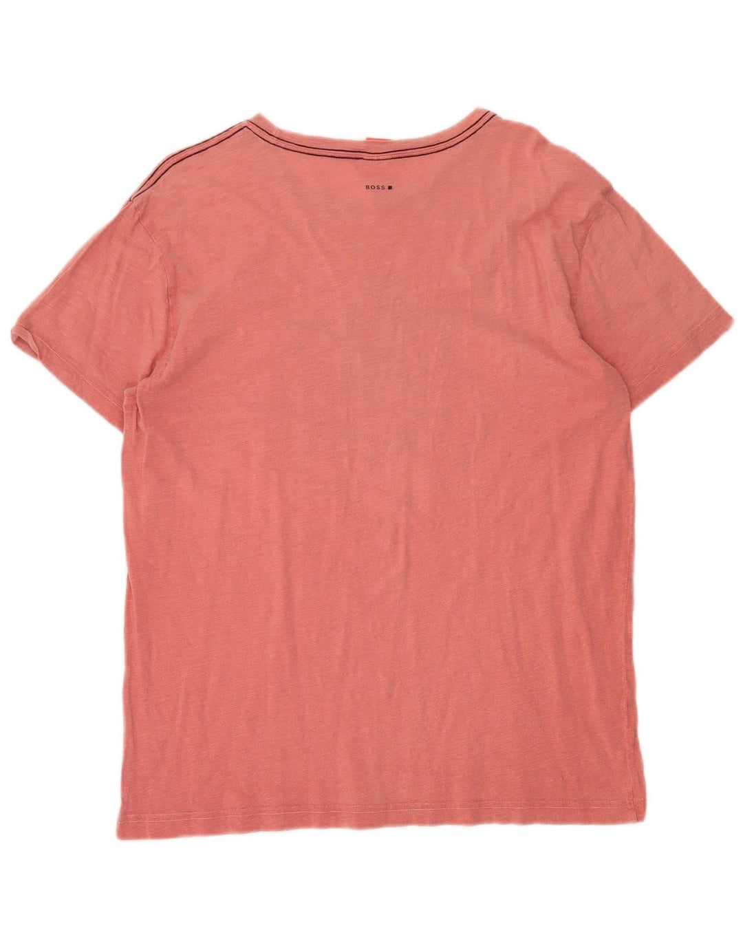 Męski T-shirt z grafiką HUGO BOSS, duży, różowy