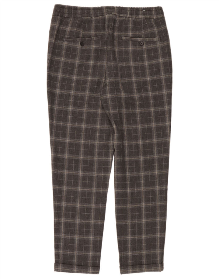 Męskie zwężane spodnie chino Zara, średnie W31 L30, szara krata