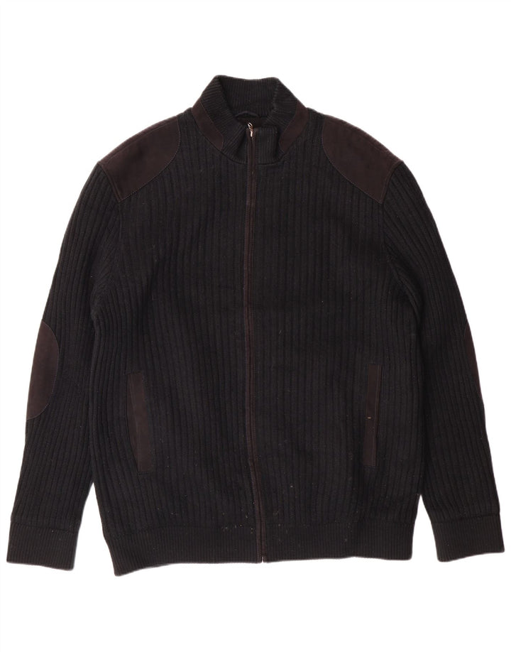 Męski sweter kardigan Pierre Cardin IT 56 XL, czarny poliester