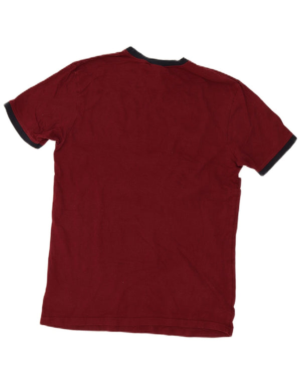 T-shirt męski Ellesse, mały, bordowy, bawełniany w paski