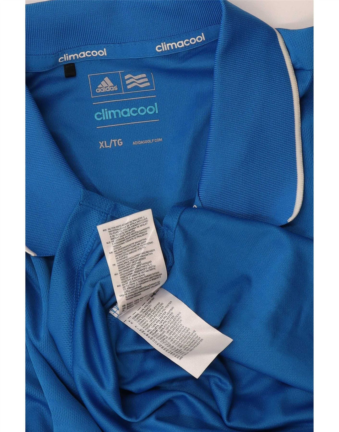 Męska koszulka polo Adidas Climacool XL z poliestru w niebieskie paski