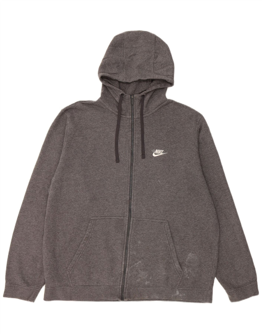 Męski sweter z kapturem i zamkiem Nike, 2XL, szara bawełna