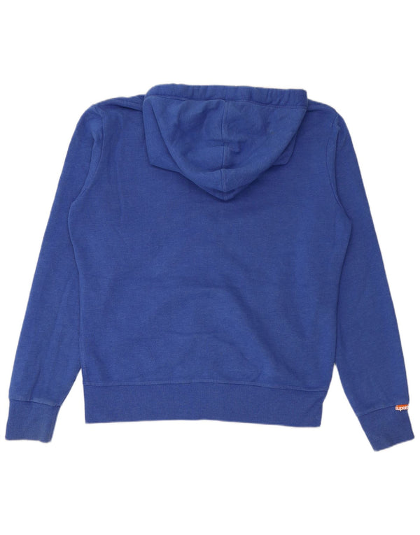 SUPERDRY Męski sweter z kapturem i zamkiem XL, niebieski, bawełniany