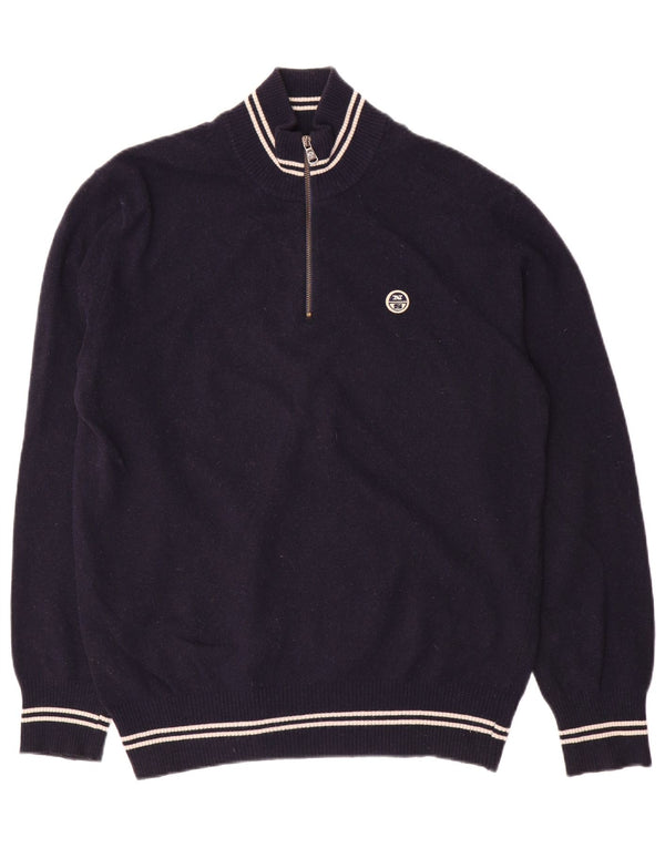 Męski sweter zapinany na zamek North Sails 2XL, granatowo-wełniany