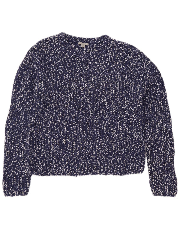 Cos Damski sweter oversize z okrągłym dekoltem UK 10, mały, granatowy, nakrapiany
