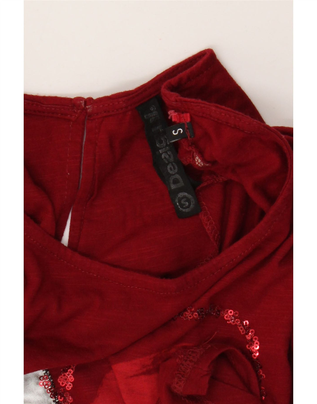 Damska koszulka oversize z grafiką Desigual UK 10 Small Red