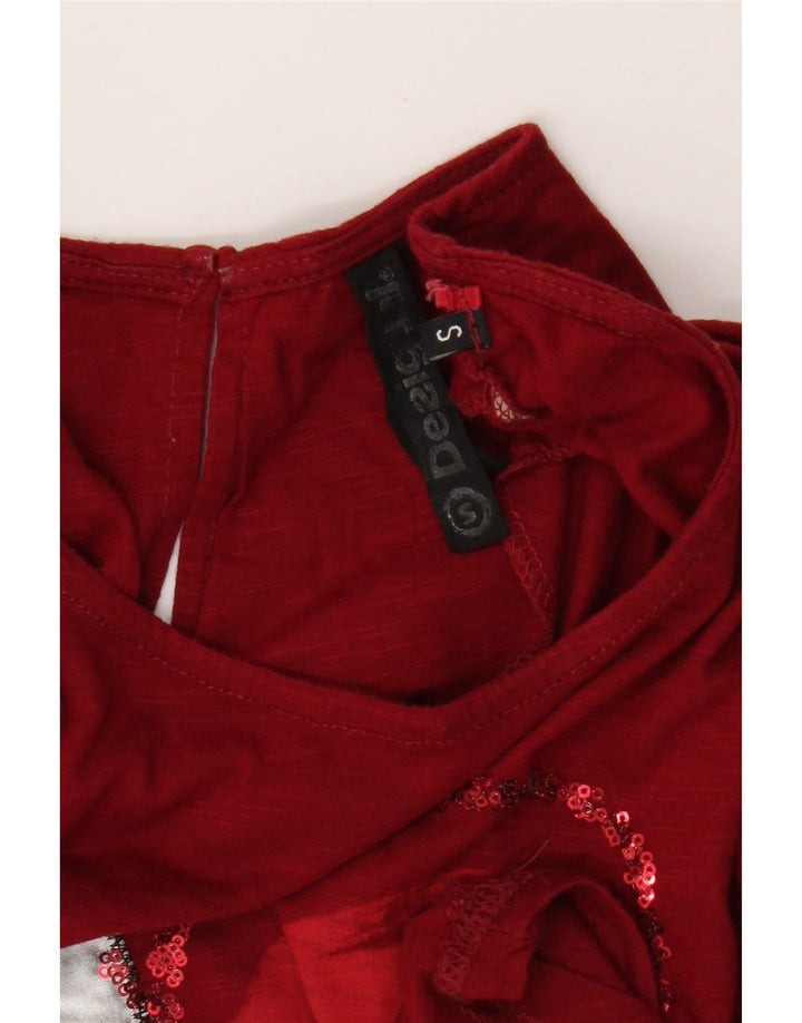 Damska koszulka oversize z grafiką Desigual UK 10 Small Red