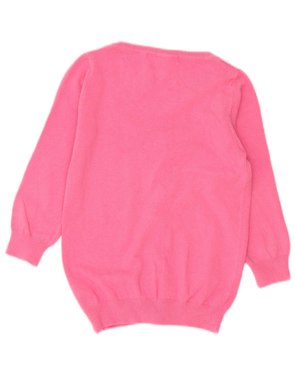 Sweter damski Zara z rękawem 3/4, UK 10, mały, różowy, bawełniany