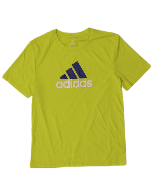Adidas Chłopięca koszulka z grafiką Climalite Top 12-13 lat, duża, zielona, poliestrowa