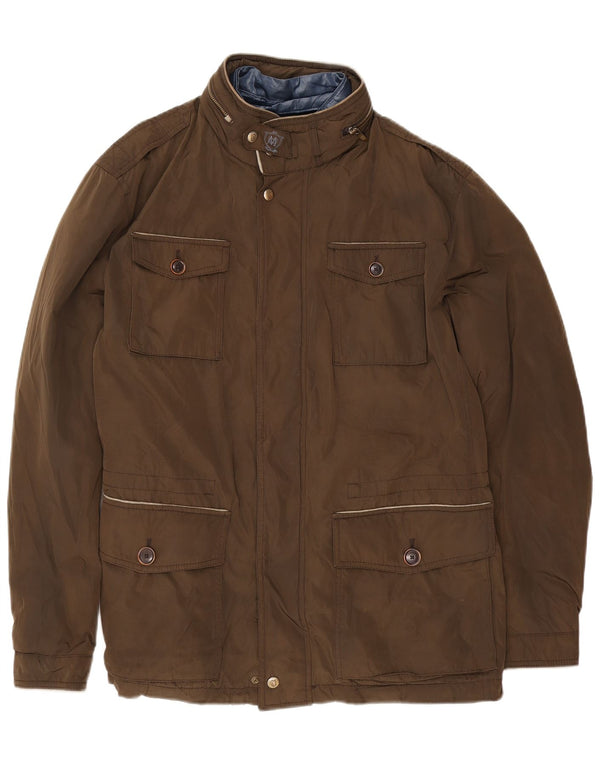 Massimo Dutti Męski wojskowy płaszcz wiatrówka z kapturem UK 44 2XL brązowy