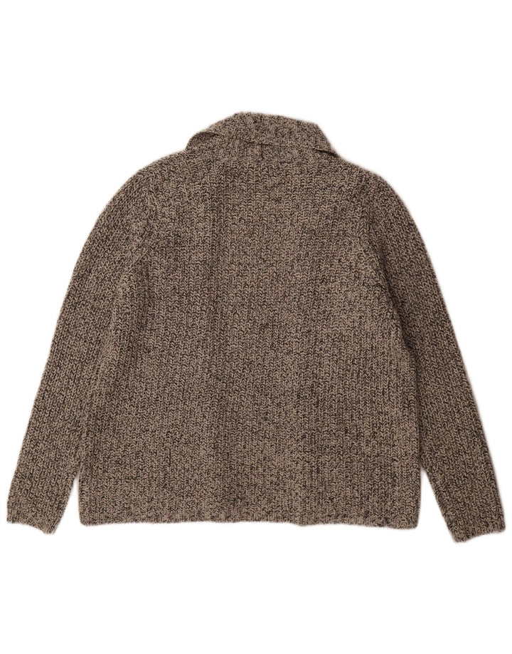 Marks & Spencer Damski sweter rozpinany UK 16, duży, szary, nakrapiany