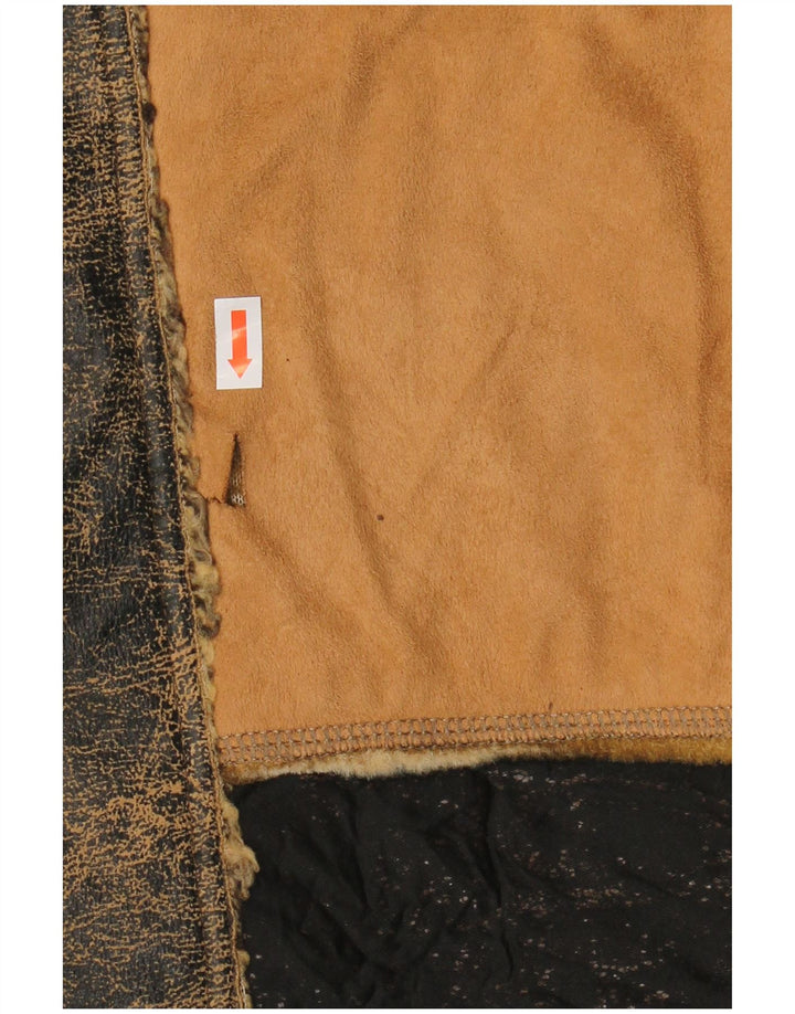 Kurtka męska Sherpa ENERGIE UK 40, duża, brązowa, patchworkowa, bawełniana