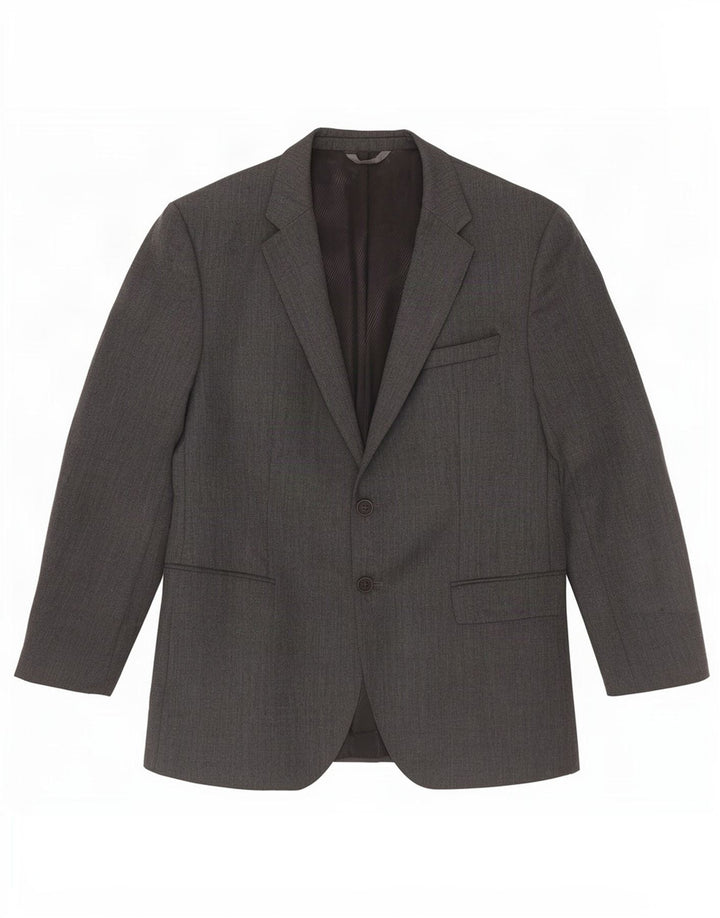 Męska marynarka zapinana na 2 guziki Hugo Boss EU 52 XL Szara dziewicza wełna