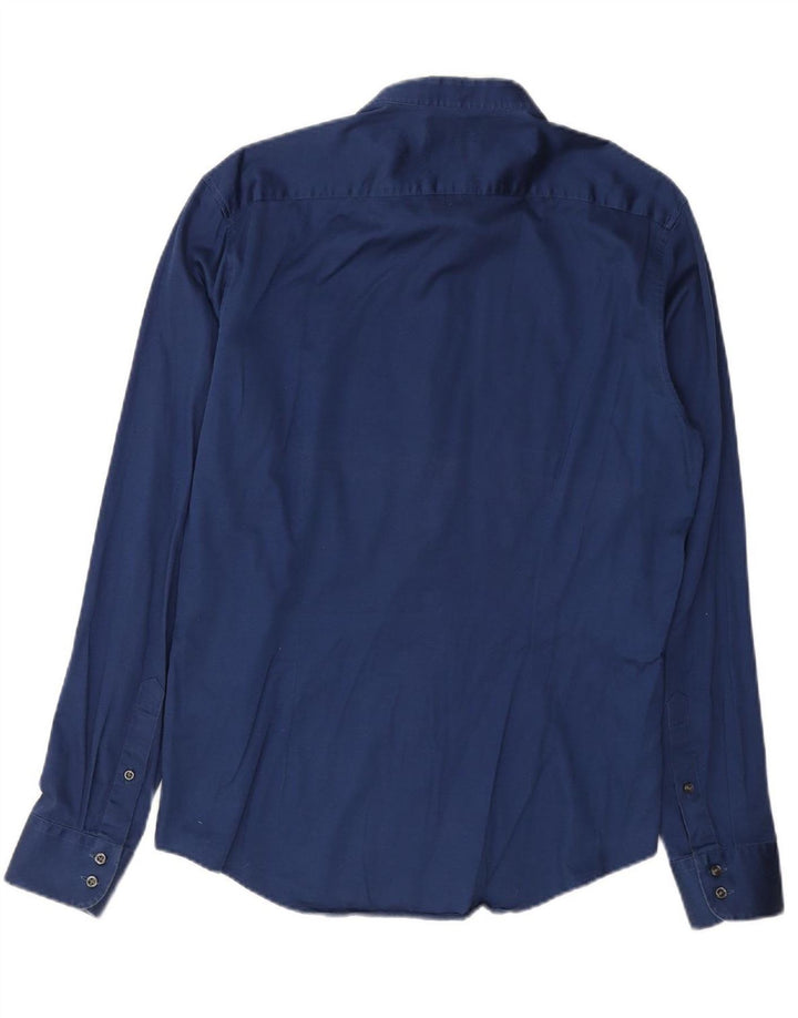 TED BAKER Mens Shirt Size 16 Large Navy Blue Cotton