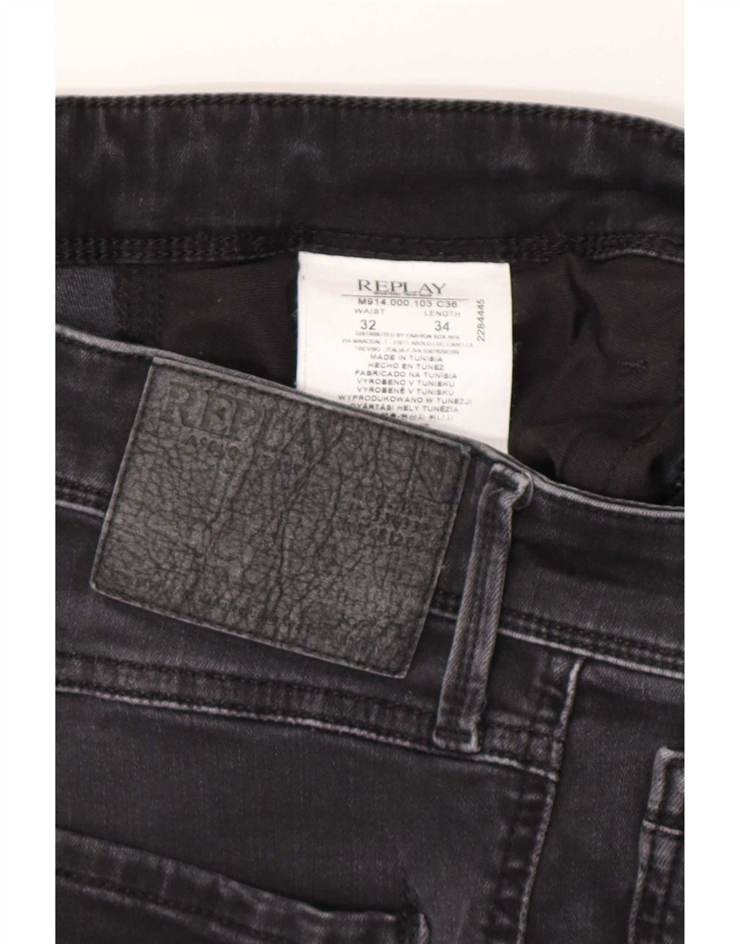 Męskie jeansy Skinny Replay W32 L34 Szara bawełna