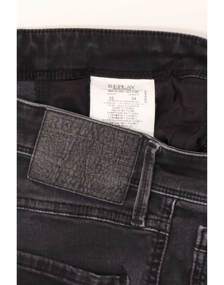 Męskie jeansy Skinny Replay W32 L34 Szara bawełna