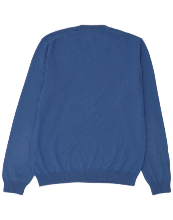 Damski sweter Sun68 z dekoltem w kształcie litery V, UK 18 XL, niebieska wełna Merino