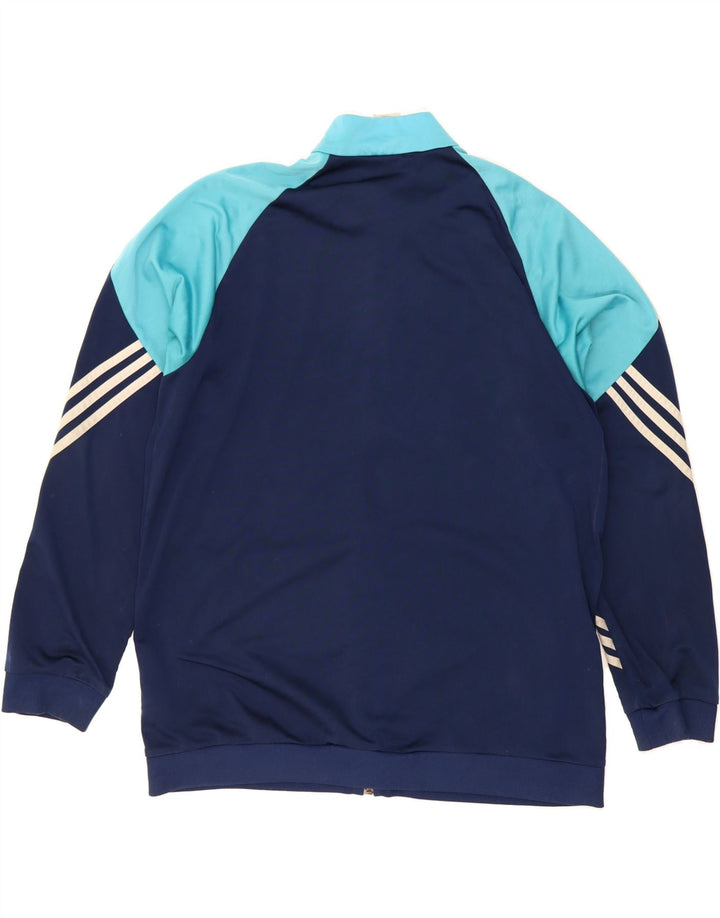 ADIDAS Mens Tracksuit Top Jacket XL Navy Blue Colourblock Polyester Vintage Adidas and Second-Hand Adidas from Messina Hembry 