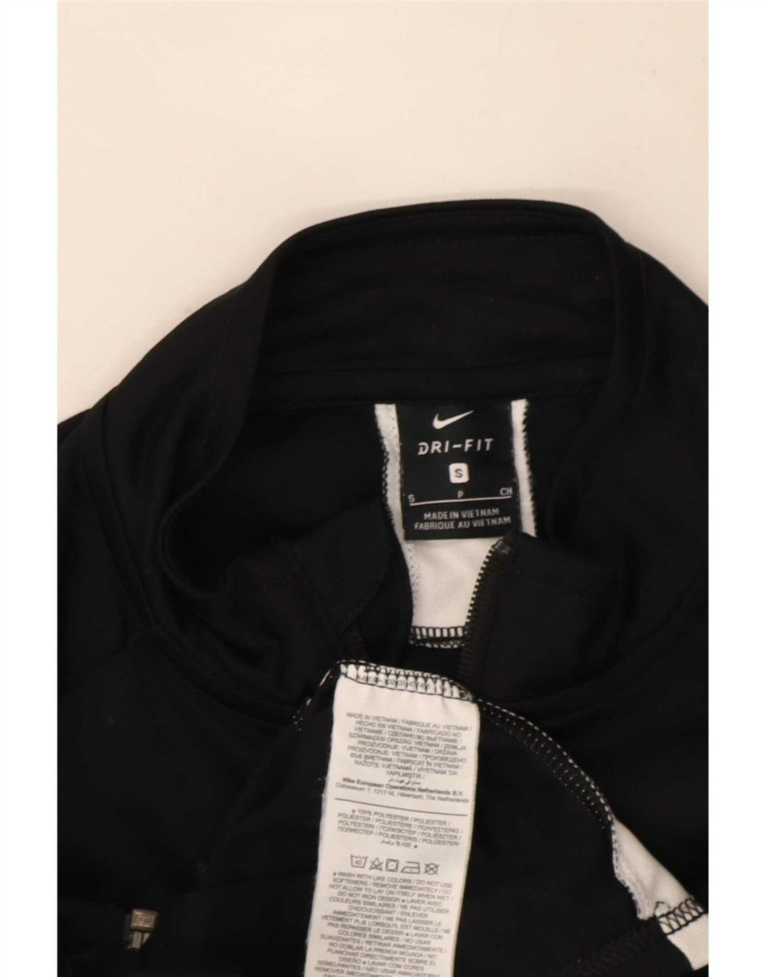 Męska kurtka dresowa Nike Dri Fit, mała, czarna, poliestrowa z blokami kolorów
