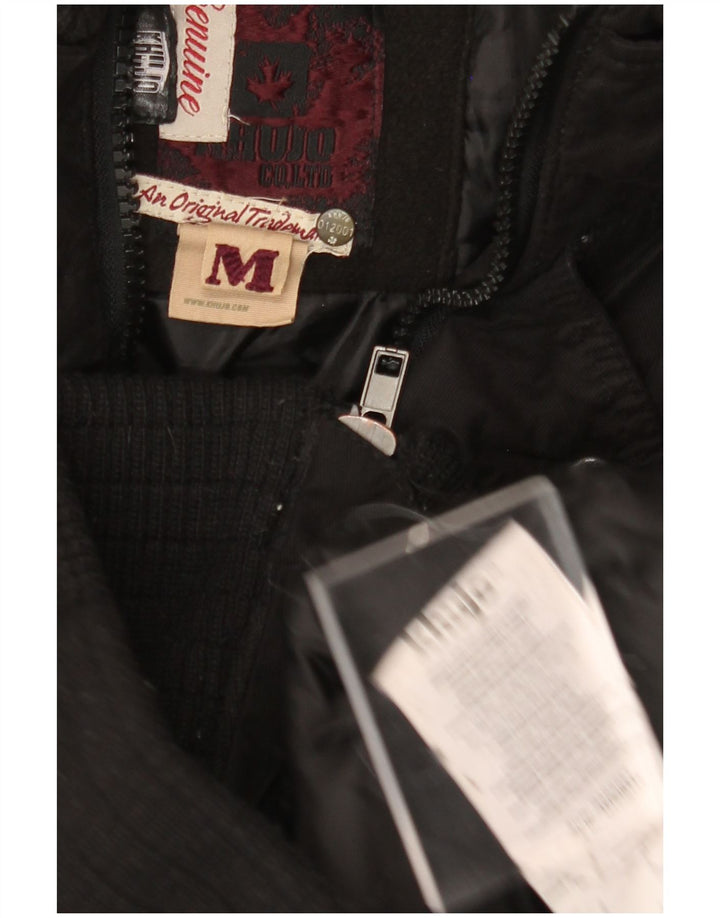 Damska kurtka parka z kapturem KHUJO UK 12, średni czarny poliester