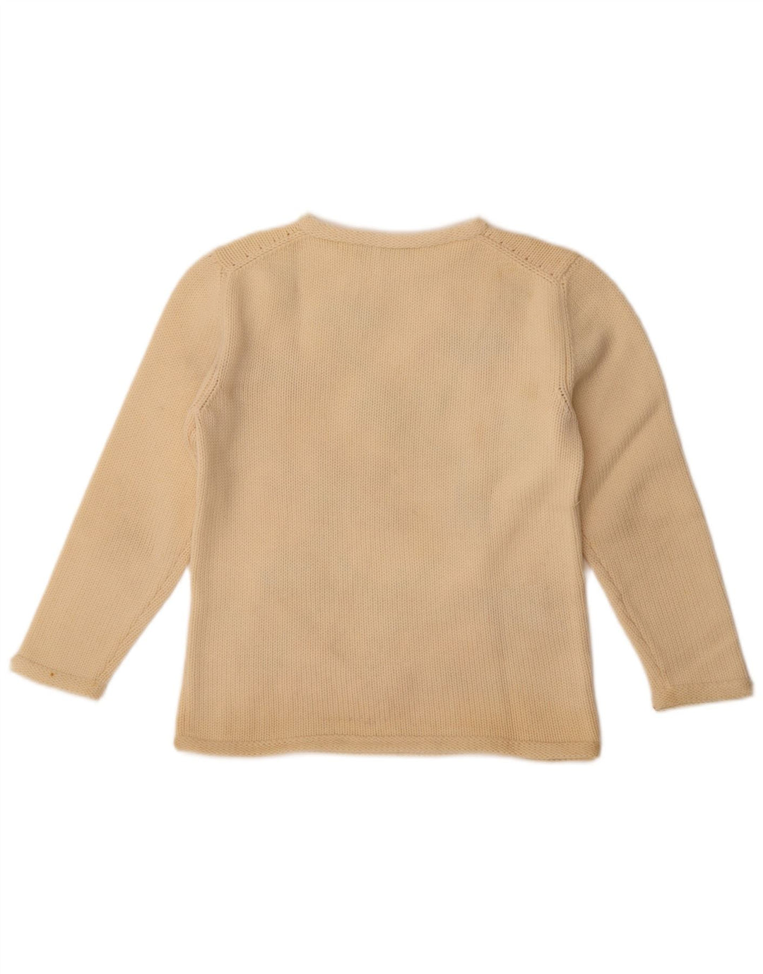 Sweter damski w stylu vintage z okrągłym dekoltem UK 14, średni, w kolorze złamanej bieli, w kwiaty