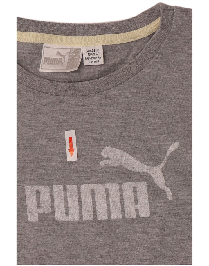 Damska koszulka z grafiką Puma z długim rękawem, UK 14, duża, szara
