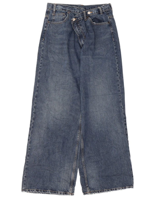 Damskie jeansy z szeroką nogawką Zara EU 38 Small W28 L31 Niebieskie