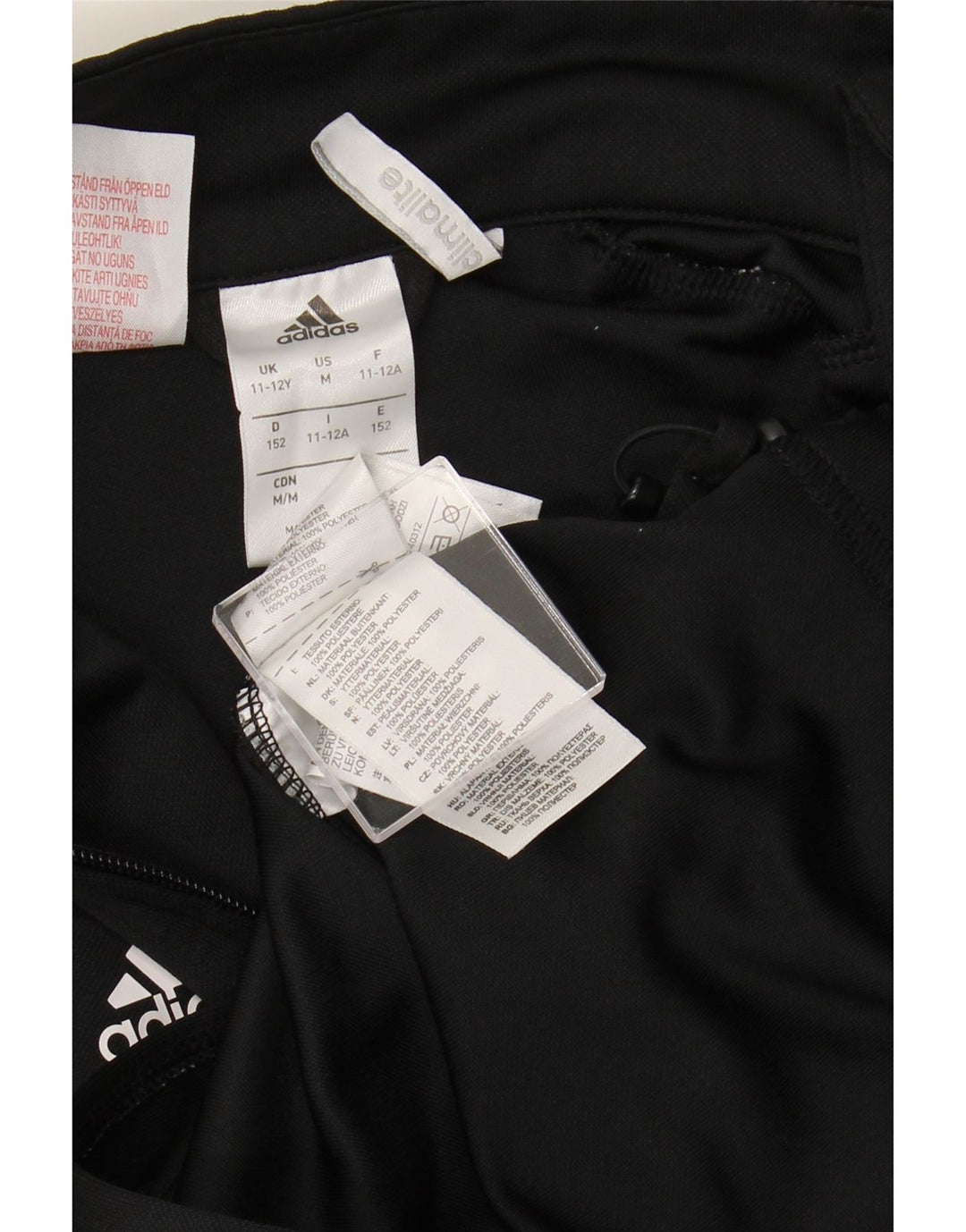 Chłopięca kurtka dresowa ADIDAS Climalite 11-12 lat, czarna, poliester