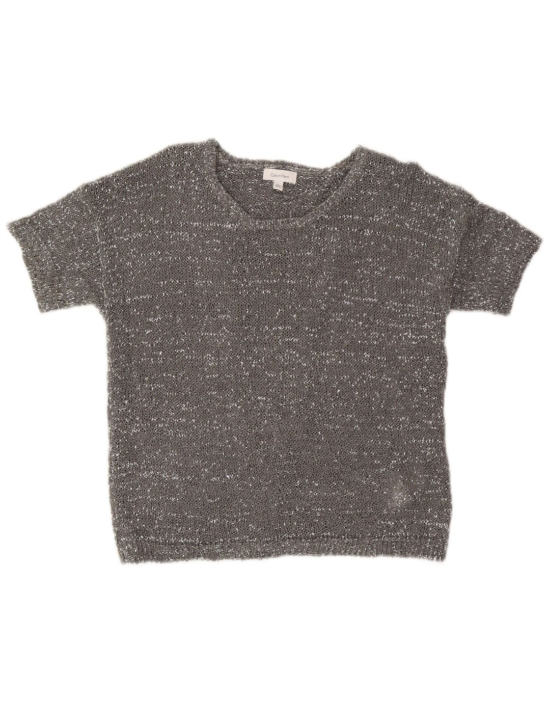 Sweter damski Calvin Klein z dekoltem w łódkę UK 10, mały, szary, nowoczesny