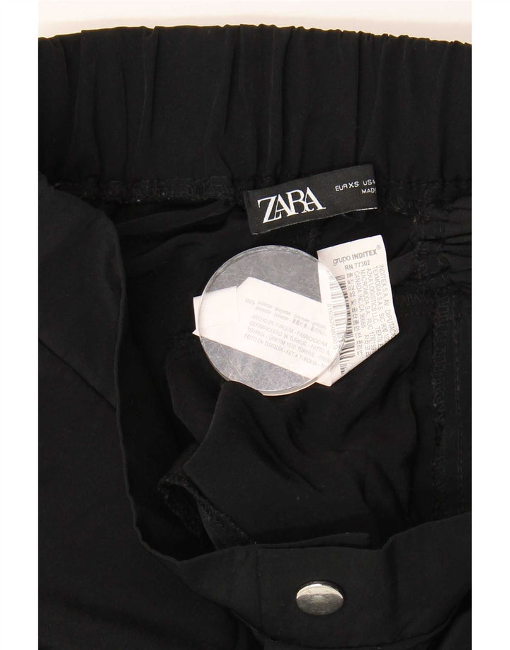 Damskie spodnie joggery Zara Cargo XS W24 L25 Czarny poliester