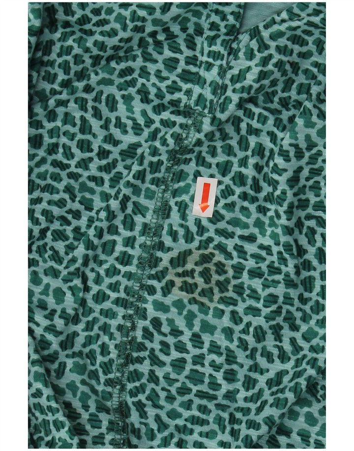 L.L.BEAN Damska bluzka z rękawem 3/4 UK 22 3XL Zielony nadruk zwierzęcy