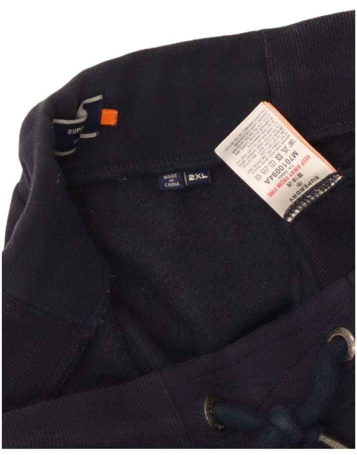 Męskie spodnie dresowe Superdry Joggers 2XL Granatowa, bawełniana