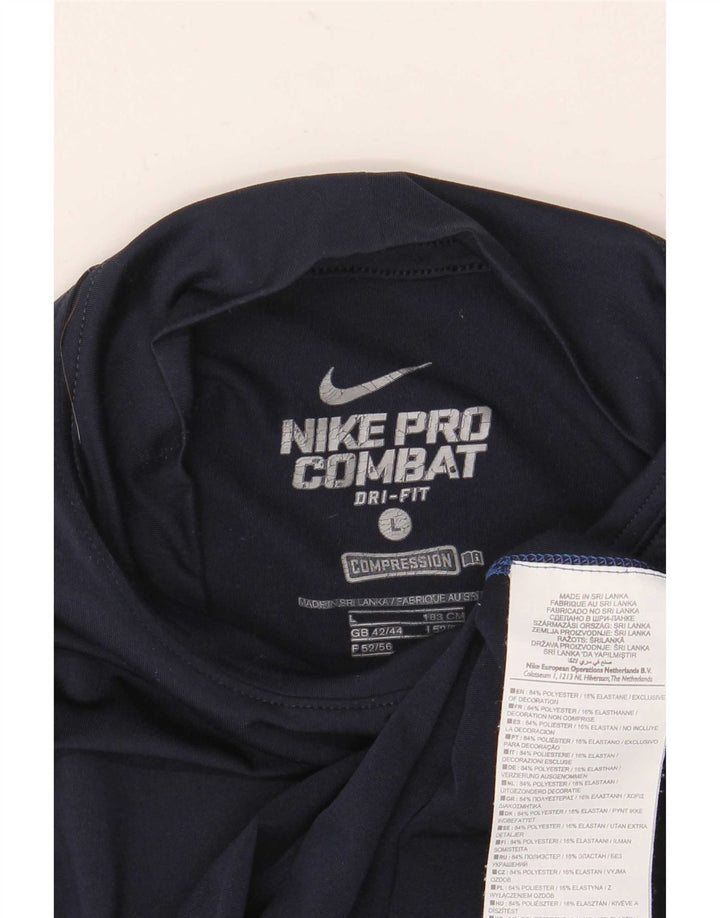Męska koszulka Nike Dri Fit z długim rękawem, UK 42/44, duży granatowy poliester