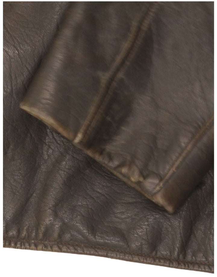 Vintage męska kurtka skórzana IT 48 Medium Khaki