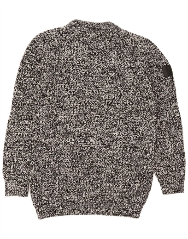 Męski sweter Superdry z okrągłym dekoltem, duży, szary, nakrapiany