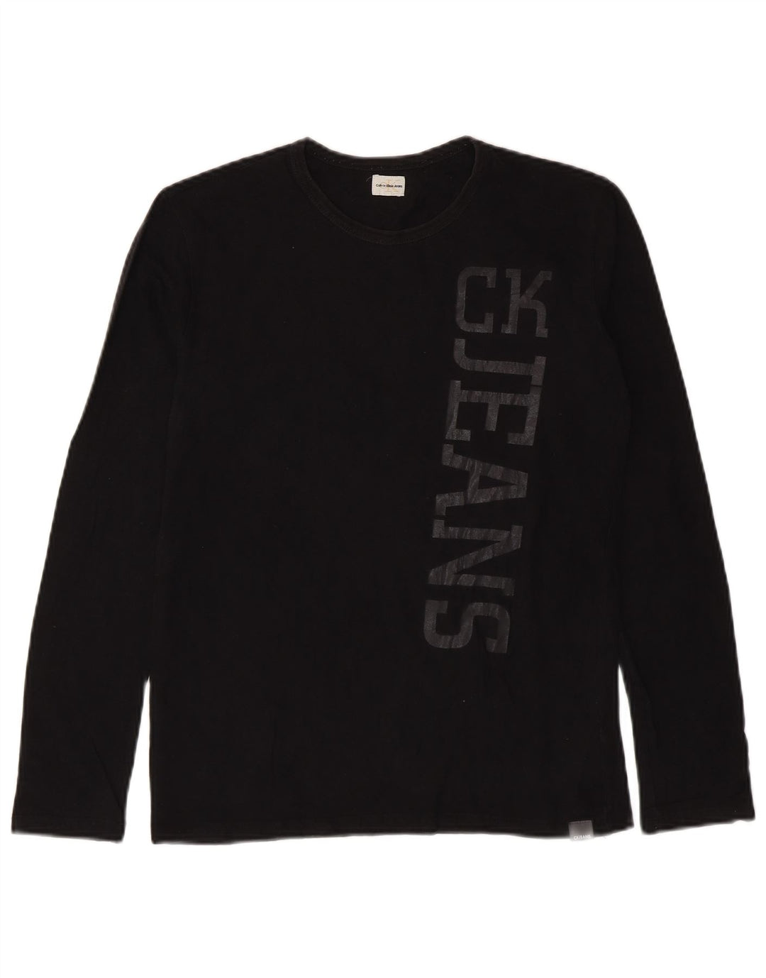 Męski top z długim rękawem Calvin Klein Jeans z grafiką, mały, czarny