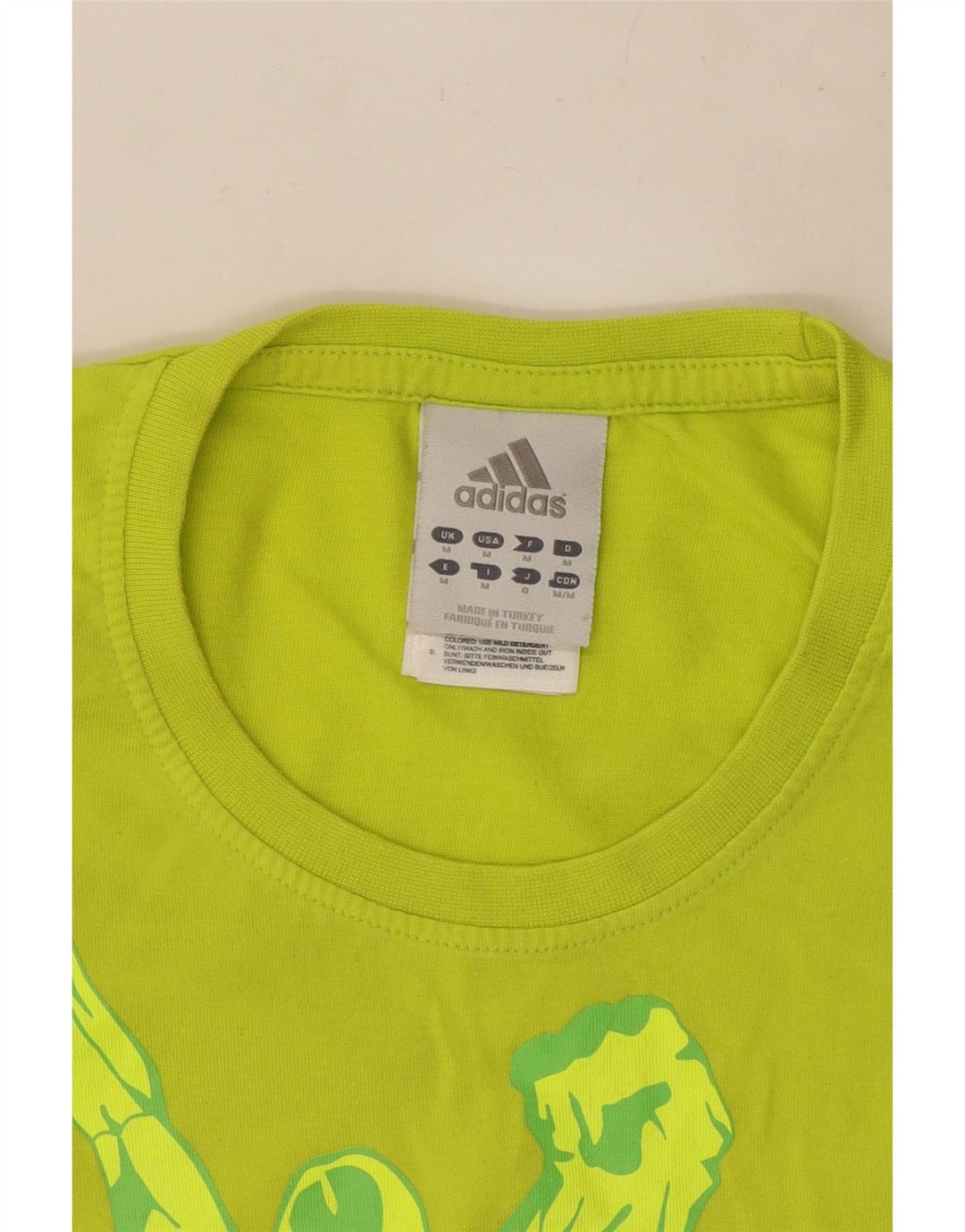 Męska koszulka z grafiką Adidas, średnia, zielona bawełna