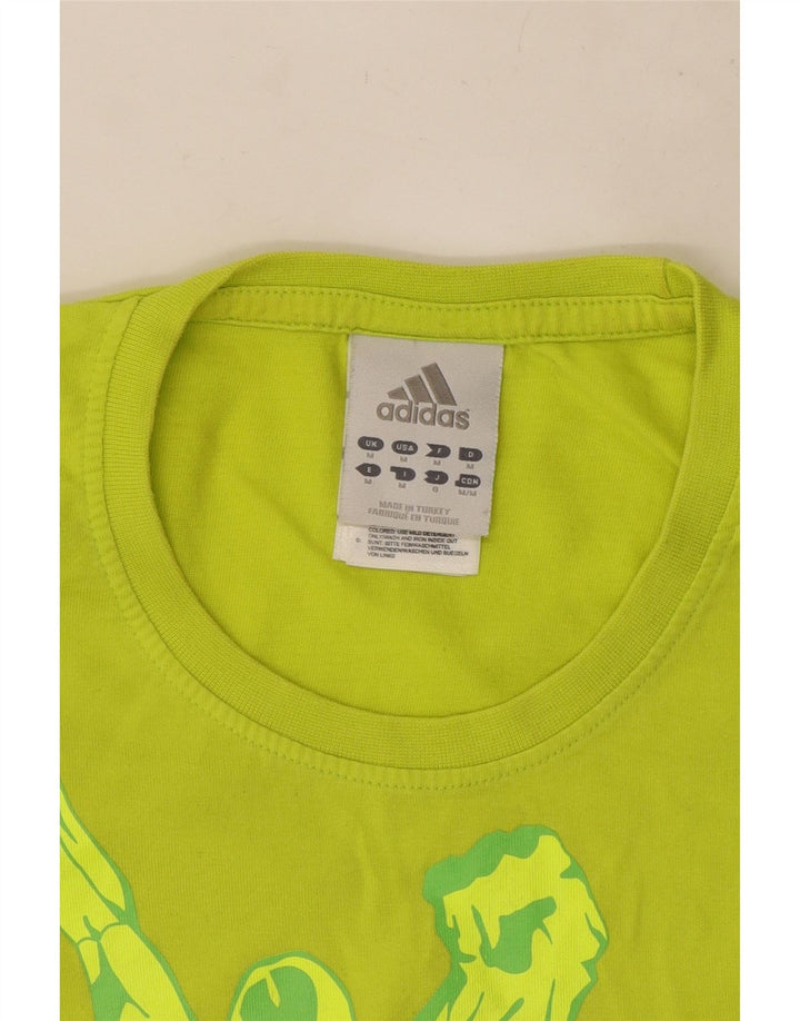 Męska koszulka z grafiką Adidas, średnia, zielona bawełna