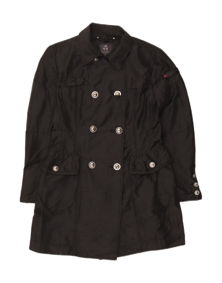 PEUTEREY Womens Overcoat IT 44 Medium Black Polyester Vintage PEUTEREY and Second-Hand PEUTEREY from Messina Hembry 