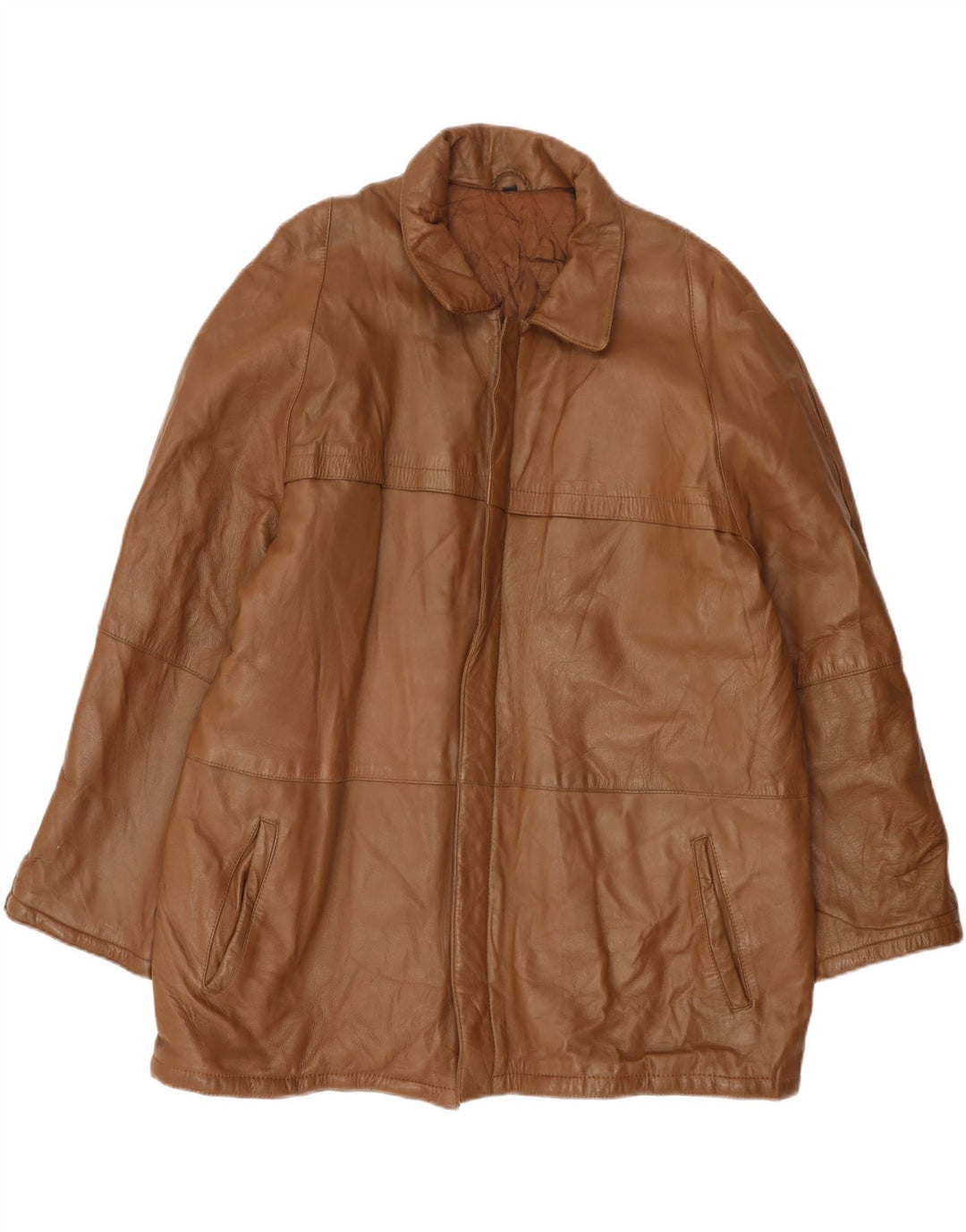 Vintage męska kurtka skórzana IT 58 4XL brązowa skóra