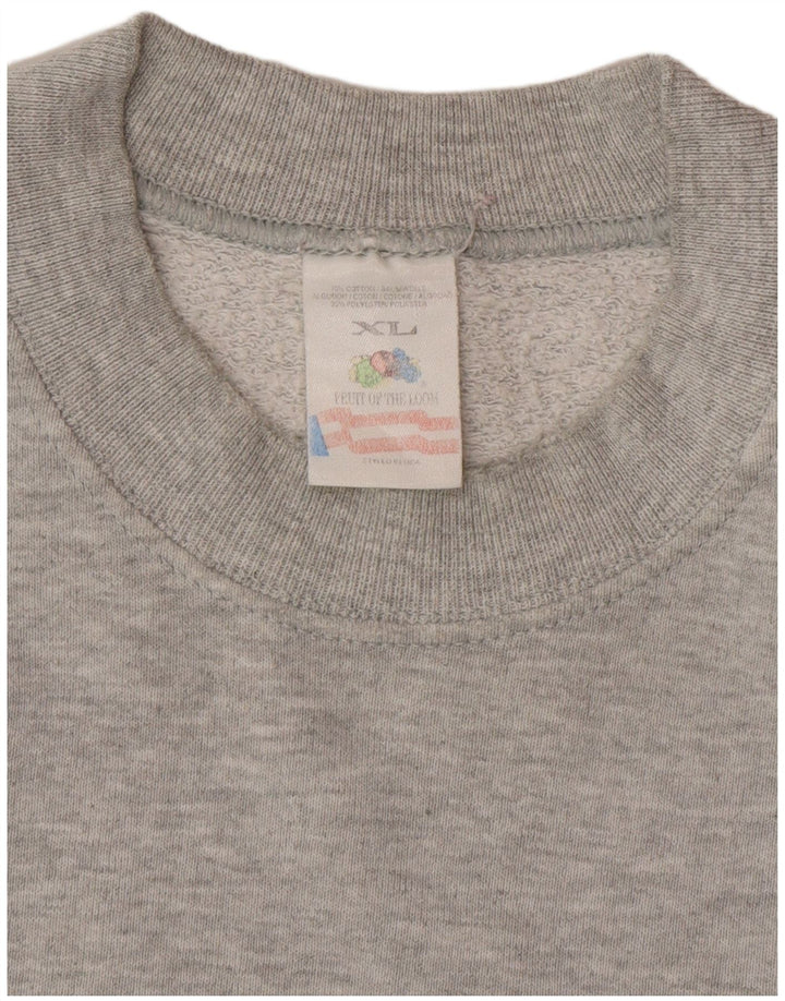 Bluza męska w stylu vintage, sweter XL, szara bawełna