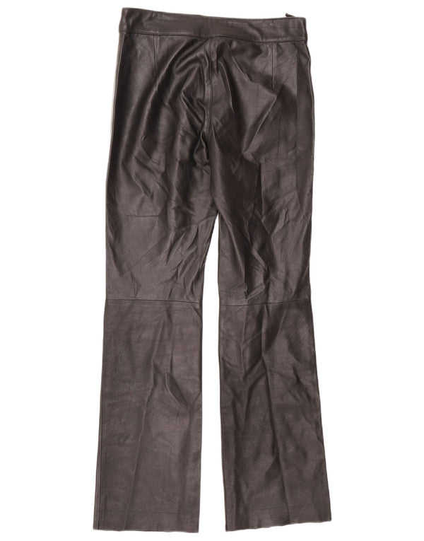 Vintage damskie skórzane proste spodnie EU 38 Medium W30 L32 czarne