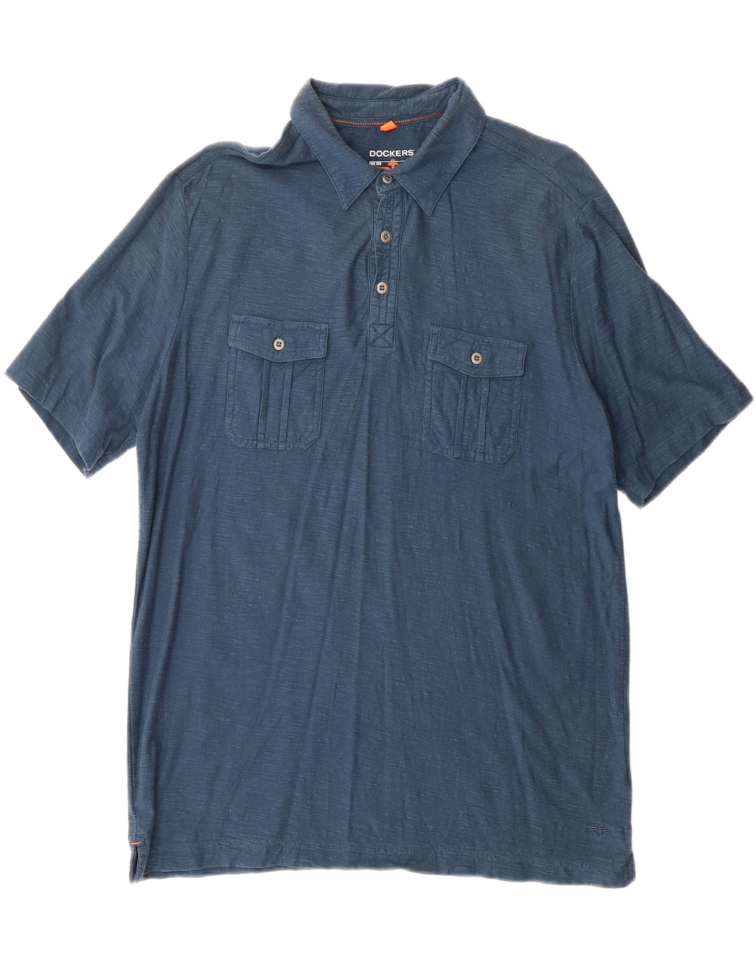 DOCKERS Mens Polo Shirt Large Navy Blue Cotton