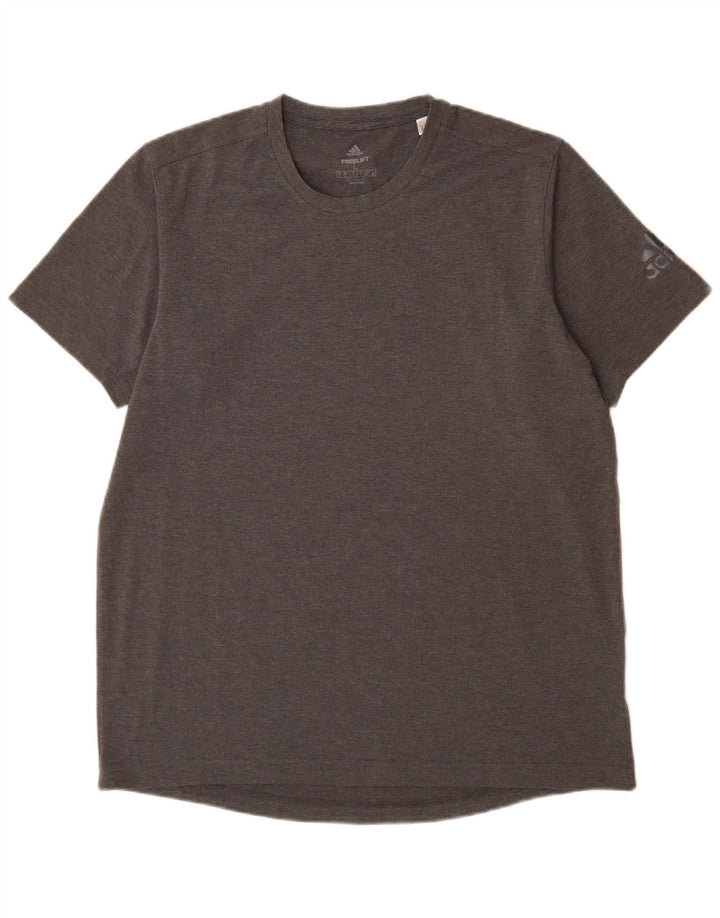 Adidas Męski T-shirt Climalite Top, duży, szary, nakrapiany poliester