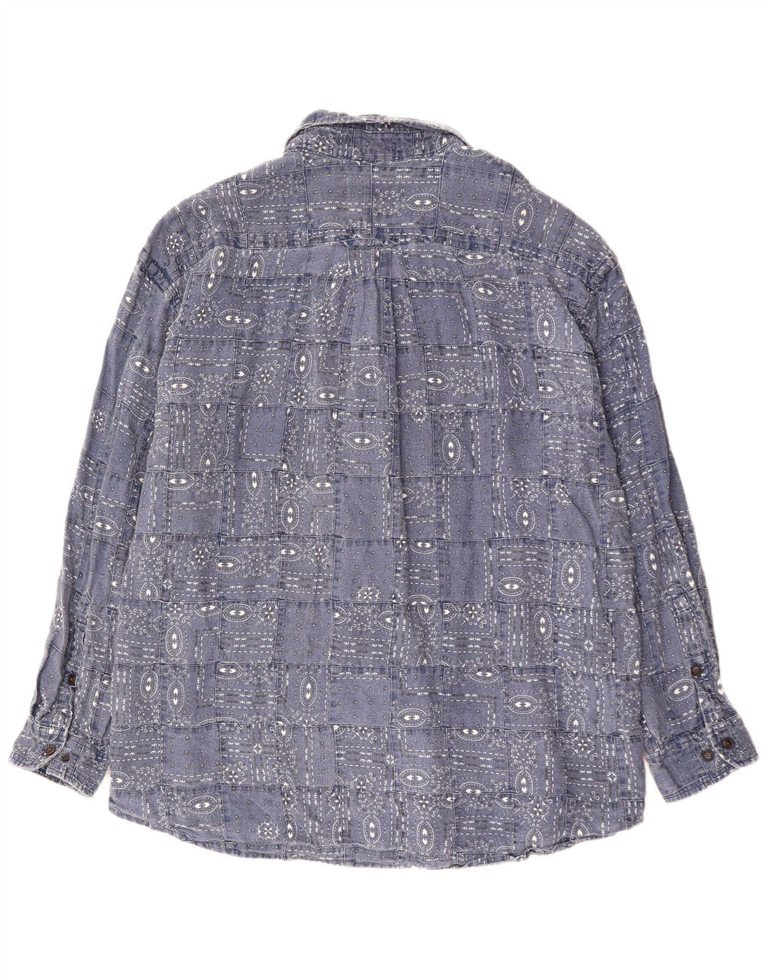 Koszula męska ORVIS 2XL granatowa, geometryczna lniana