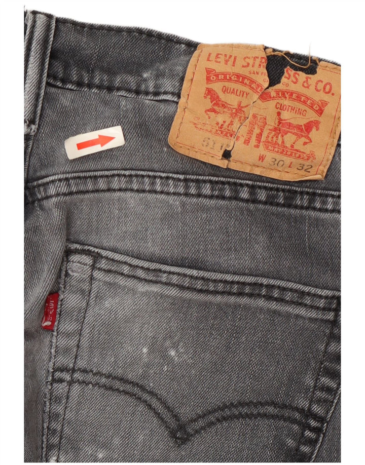 Damskie jeansy Levi's 511 Slim W30 L28 Szara bawełna