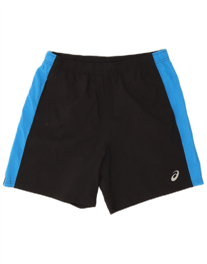 Męskie spodenki sportowe Asics, duży czarny poliester z blokami kolorów