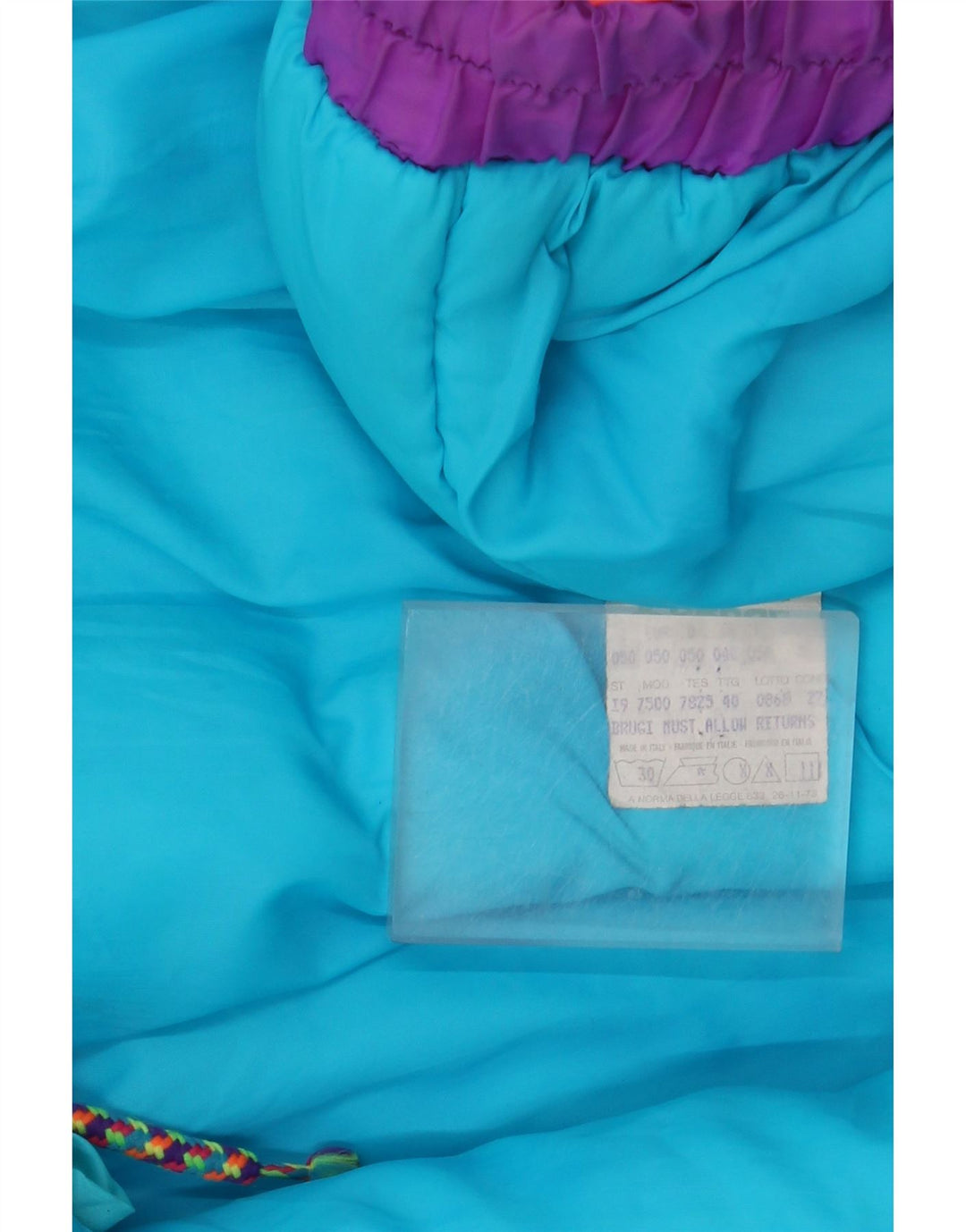 Męska kurtka wiatrówka Brugi IT 50, duży niebieski poliamid z blokami kolorów