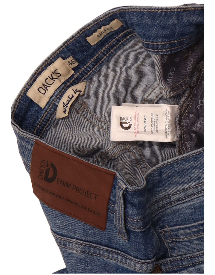 Dack's Męskie jeansy slim IT 46 Small W30 L26 Niebieskie bawełniane